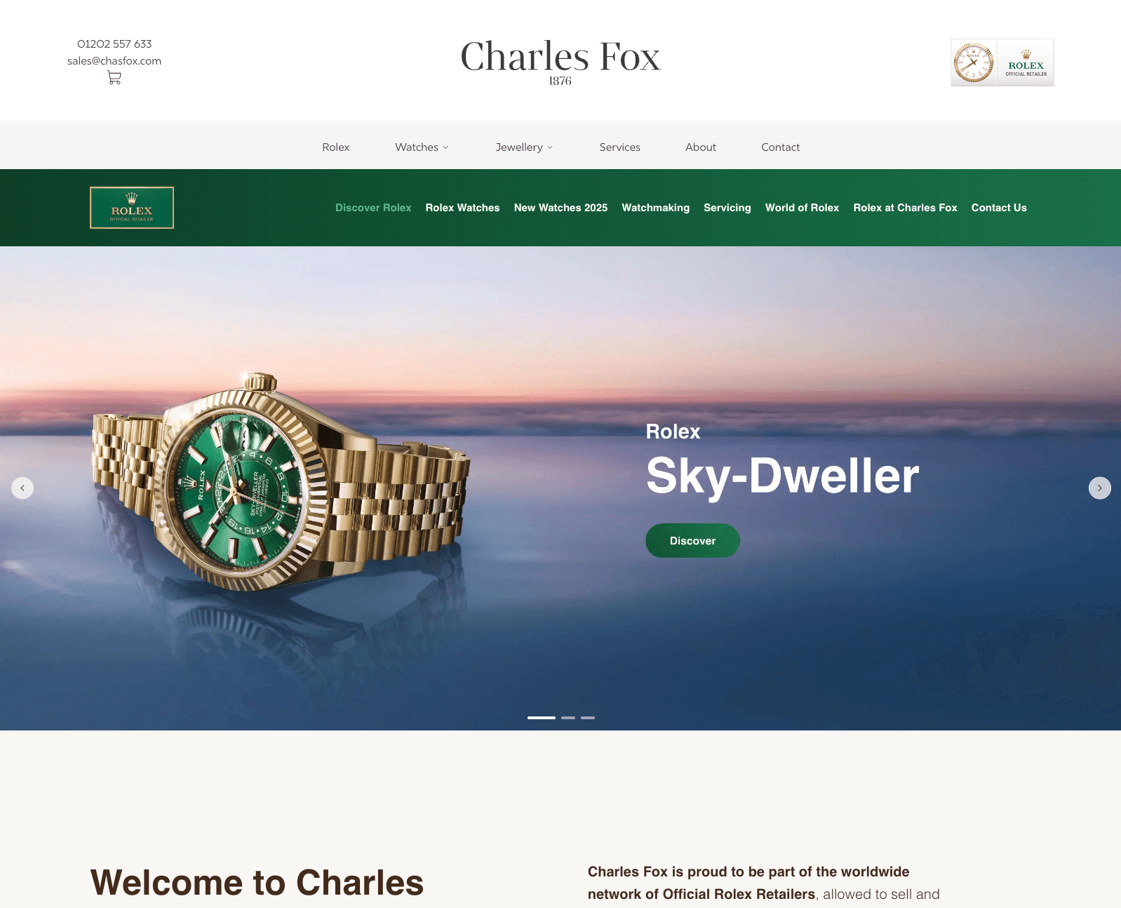 Charles Fox Luxury E-commerce screen